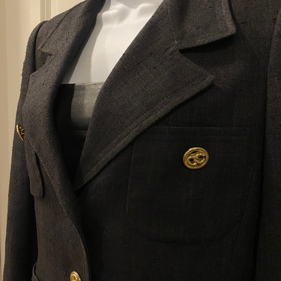 Herbert Grossman Vintage Black Linen Blazer - Picture 6 of 11